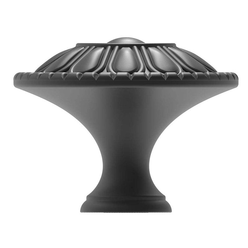 trust4care 9-Pack EU Style Matte Black Cabinet Knobs, 1.25 Inch Round Zinc Kitchen Drawer Pull Knobs with Victorian Floral Pattern, Farmhouse Dresser Furniture Handle Hardware - Image 2